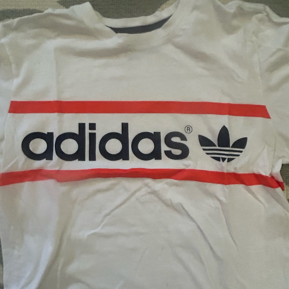 White and orange Adidas Original Short sleeve Tee shirt
